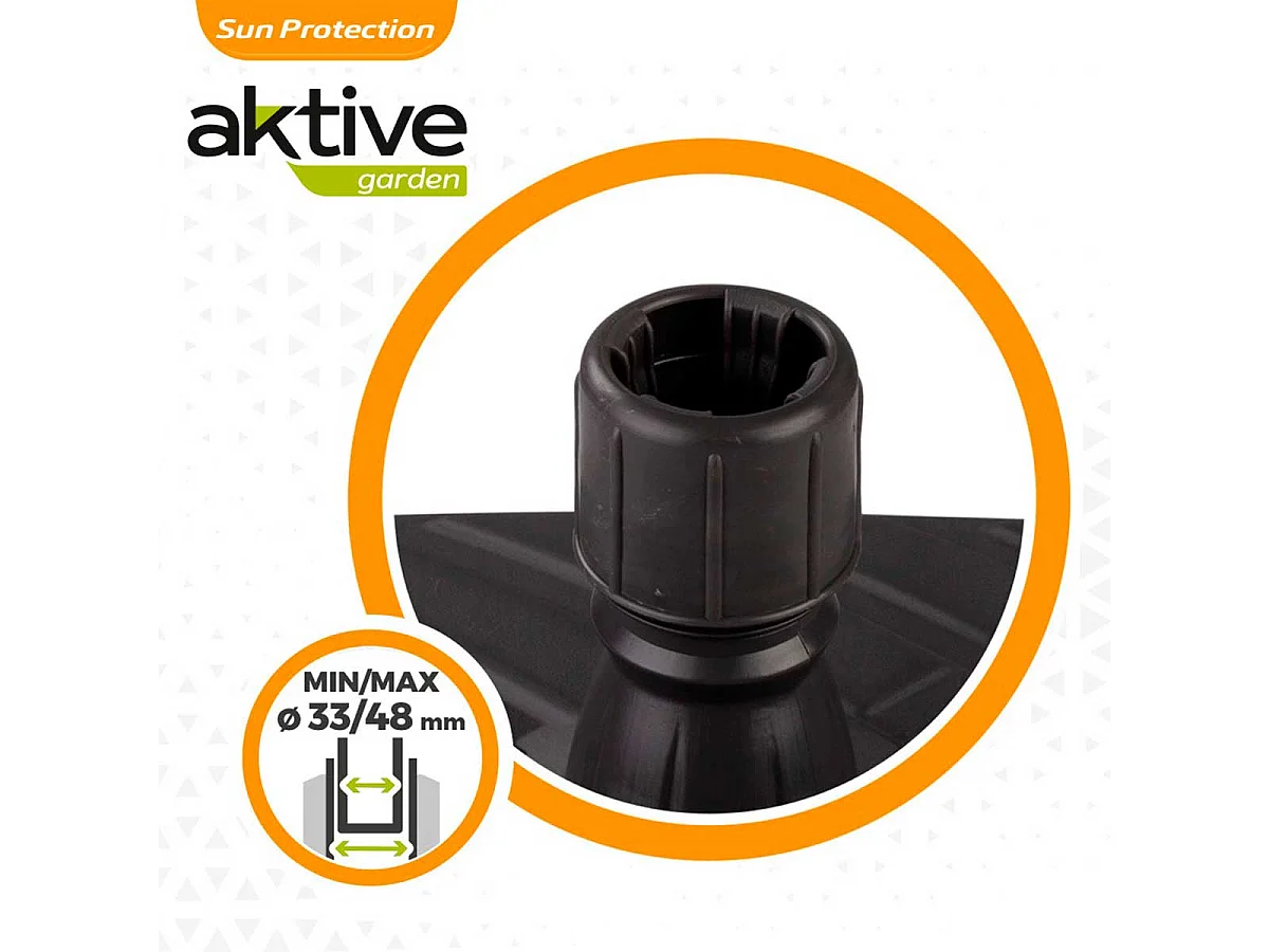 Base para sombrilla Aktive Garden forma cuadrada 48kg antracita 40x56x56 cm