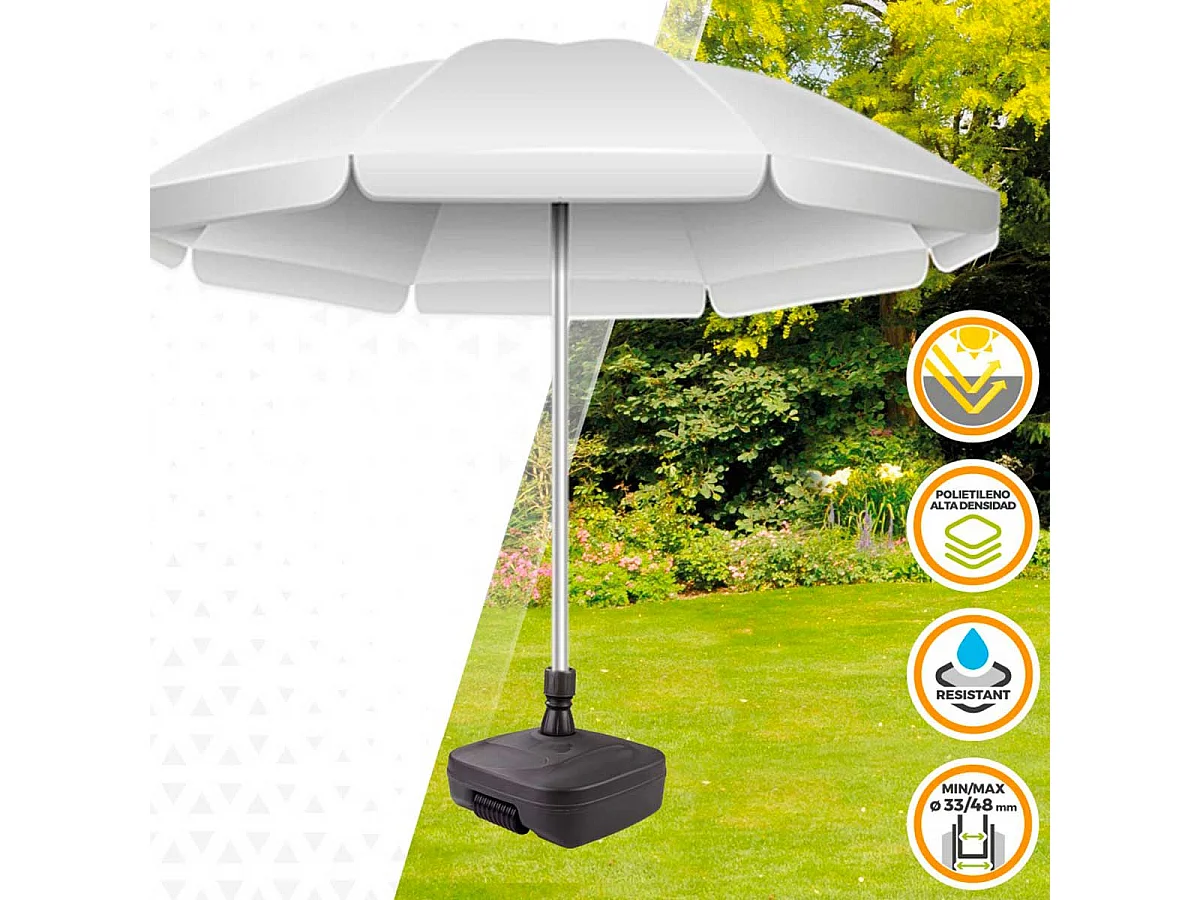 Base para sombrilla Aktive Garden forma cuadrada 37kg antracita 39xØ52 cm