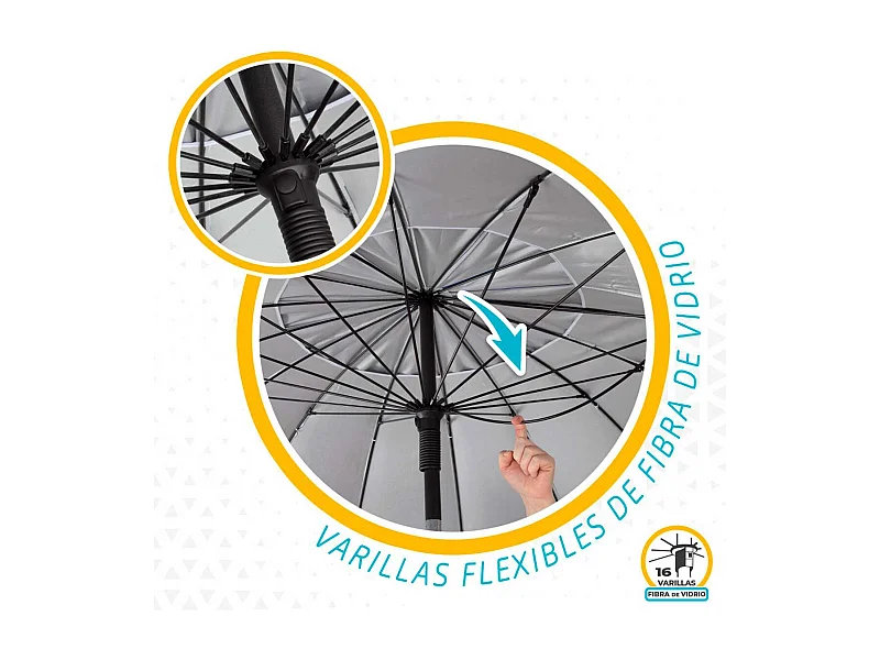 Sombrilla Aktive Beach altura regulable protección UV50 azul/blanco Ø220 cm