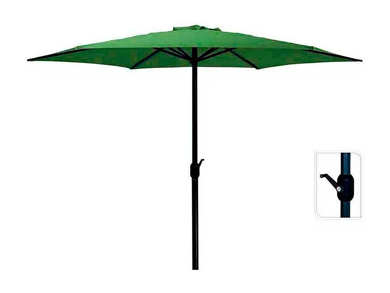 Sombrilla con manivela verde/gris mate Ø300x248 cm