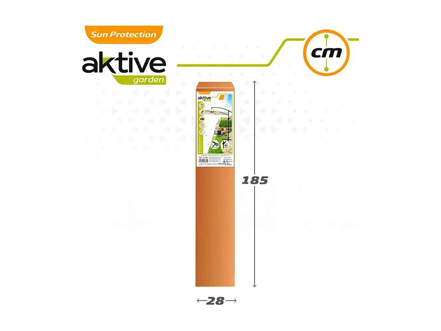 Parasol lateral Banana Aktive Garden con manivela crema Ø300x245 cm