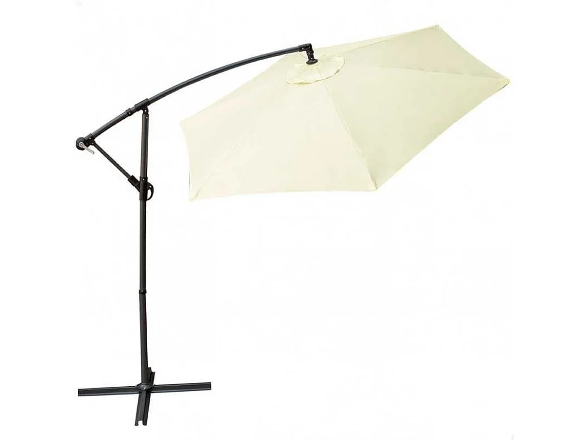 Parasol lateral Banana Aktive Garden con manivela crema Ø300x245 cm