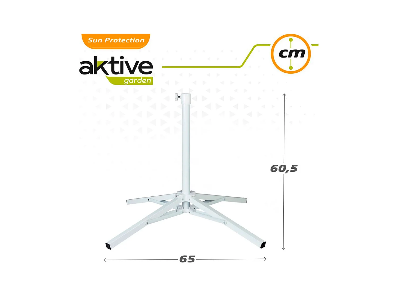 Base de sombrilla Aktive Garden plegable 4 patas 25/32mm blanco Ø65x60,5 cm