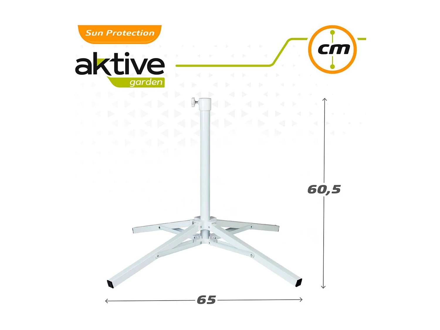 Base de sombrilla Aktive Garden plegable 4 patas 25/32mm blanco Ø65x60,5 cm
