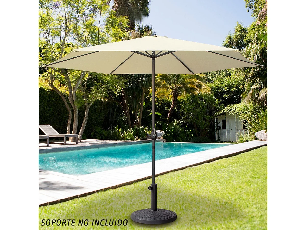 Sombrilla de jardín Aktive con manivela + ventilación beige Ø300 cm