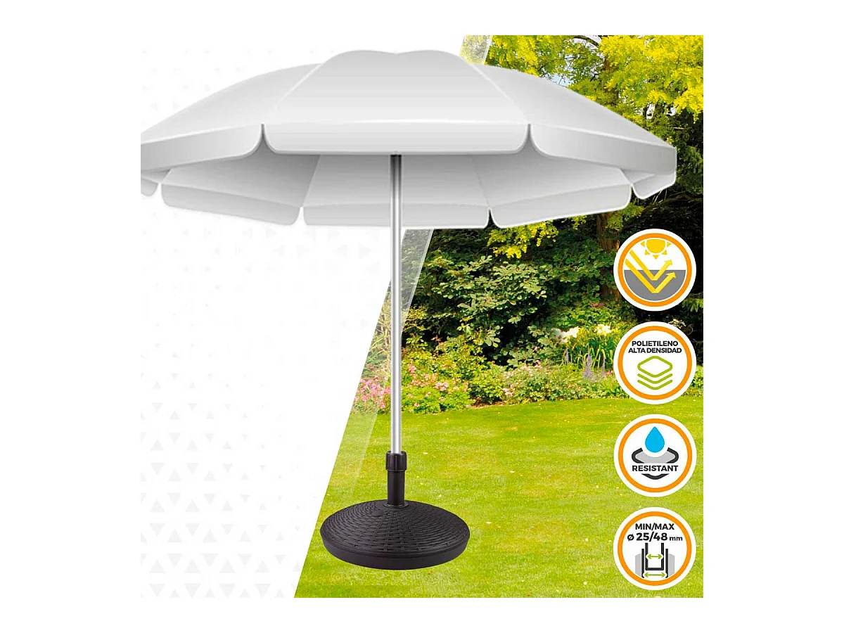 Base para sombrilla Aktive Garden forma redonda 30kg antracita 35xØ58 cm