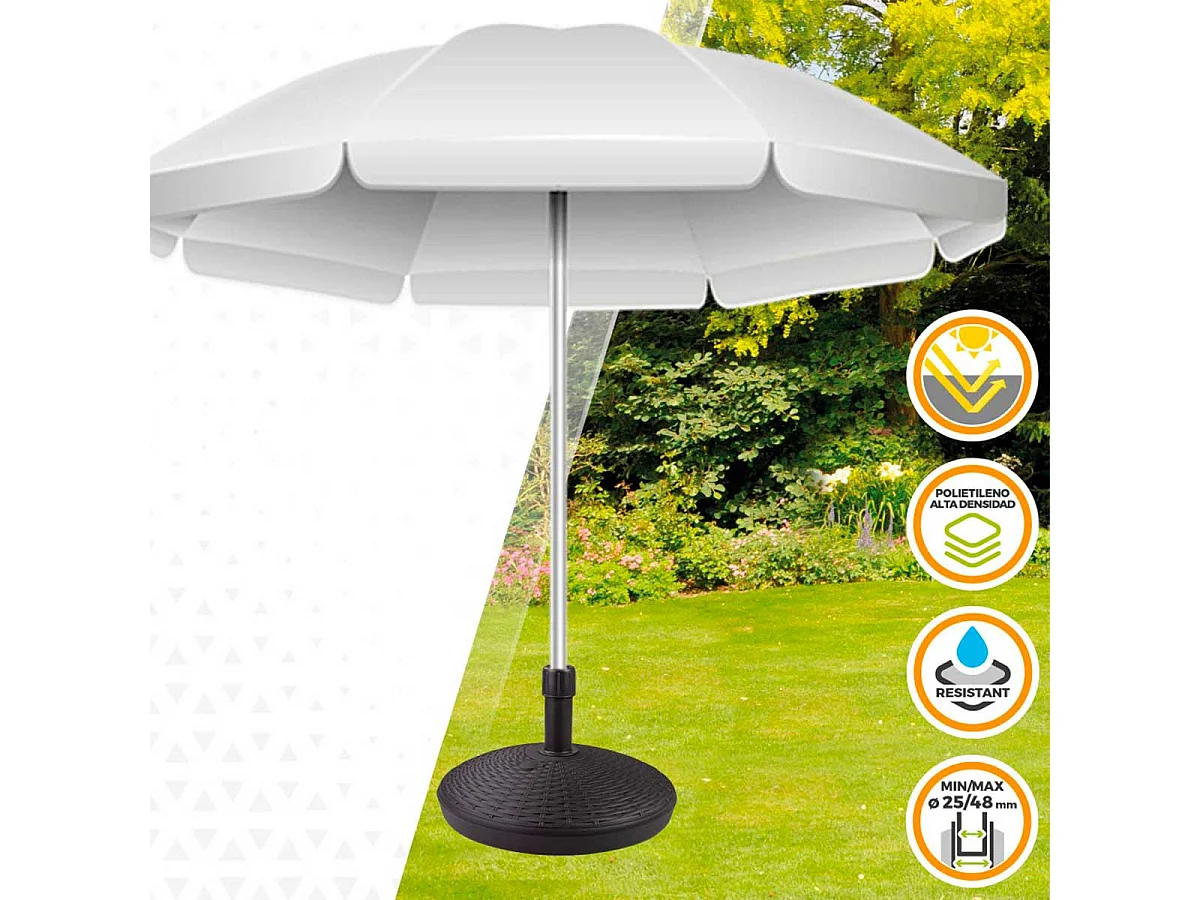 Base para sombrilla Aktive Garden forma redonda 30kg antracita 35xØ58 cm