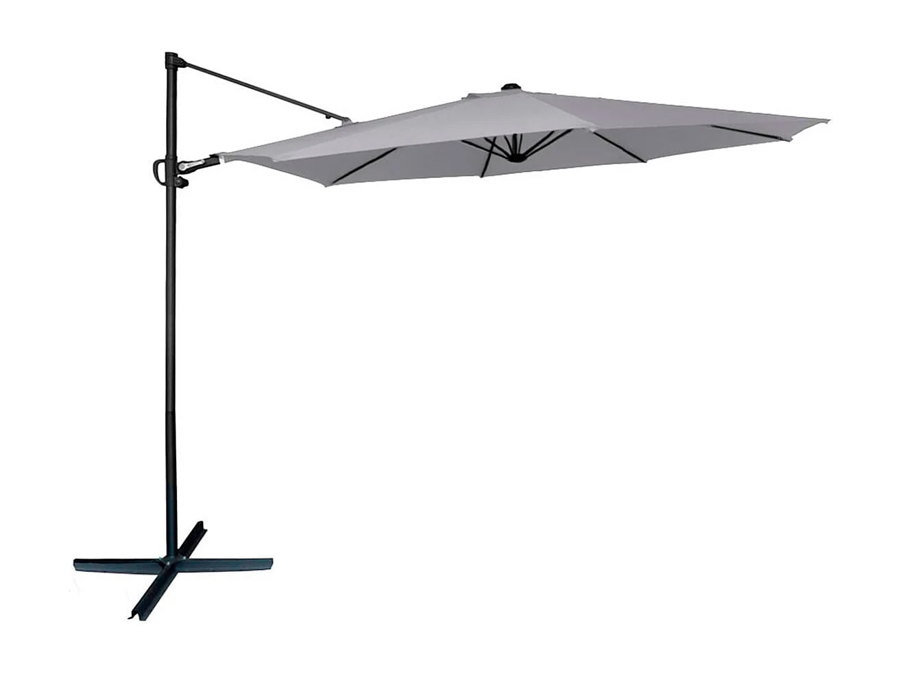 Parasol excéntrico Roma Aktive Garden con mástil de aluminio gris Ø300  cm