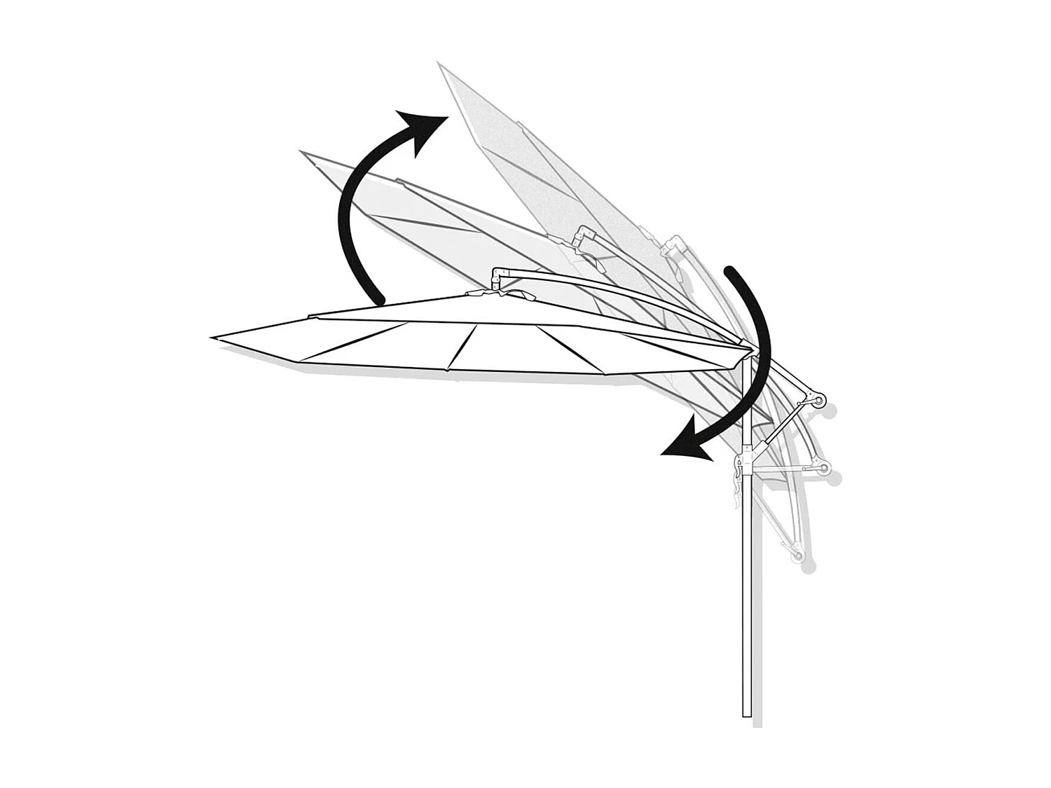 Parasol excéntrico Roma Aktive Garden con mástil de aluminio gris Ø300  cm