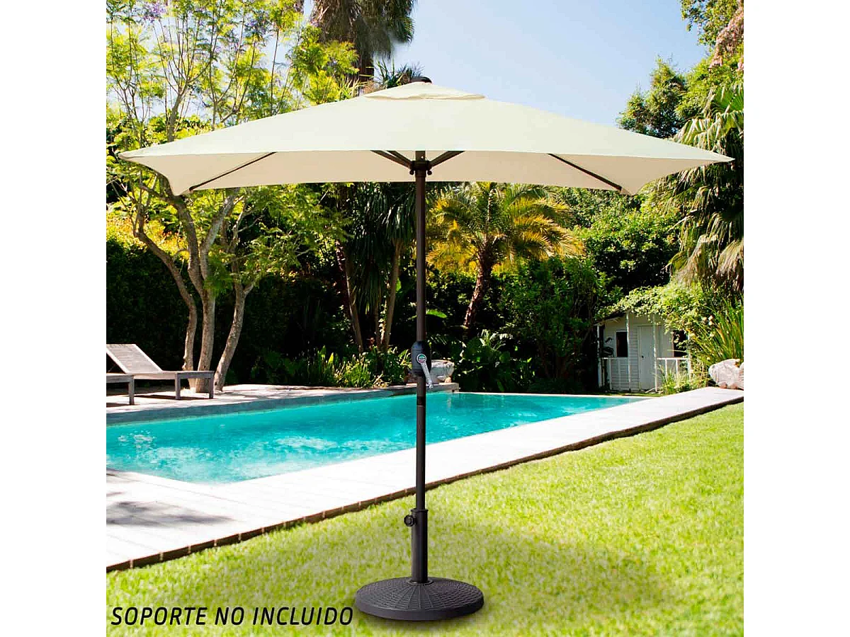 Parasol de balcón Aktive Garden con mástil de aluminio crema 240x200x120 cm