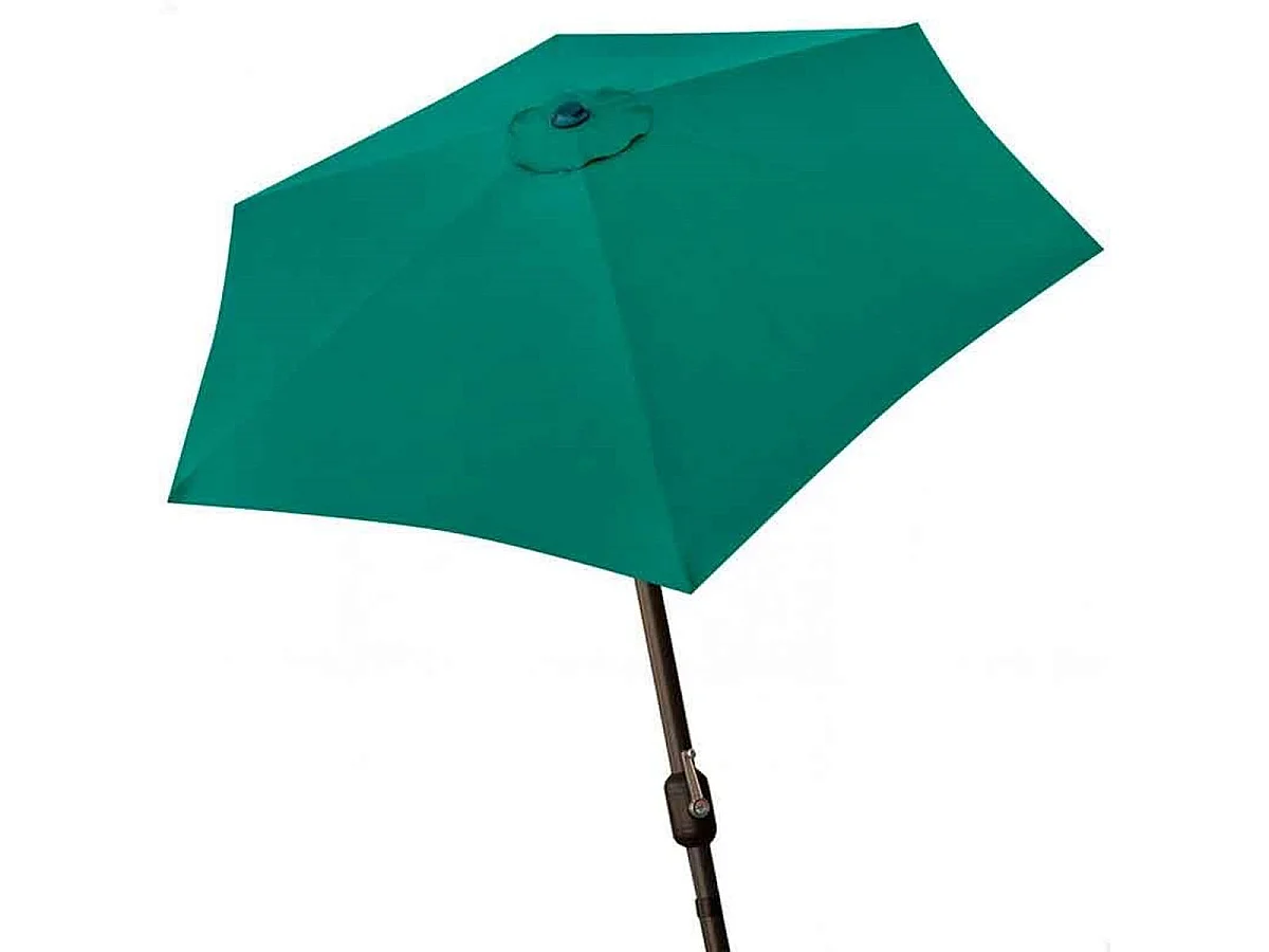 Parasol hexagonal Aktive Garden con manivela verde Ø300x245 cm