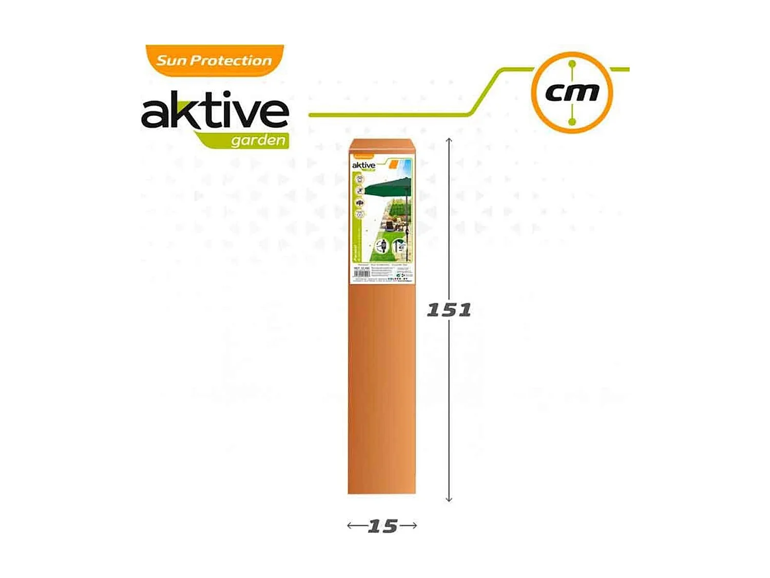 Parasol hexagonal Aktive Garden con manivela verde Ø300x245 cm