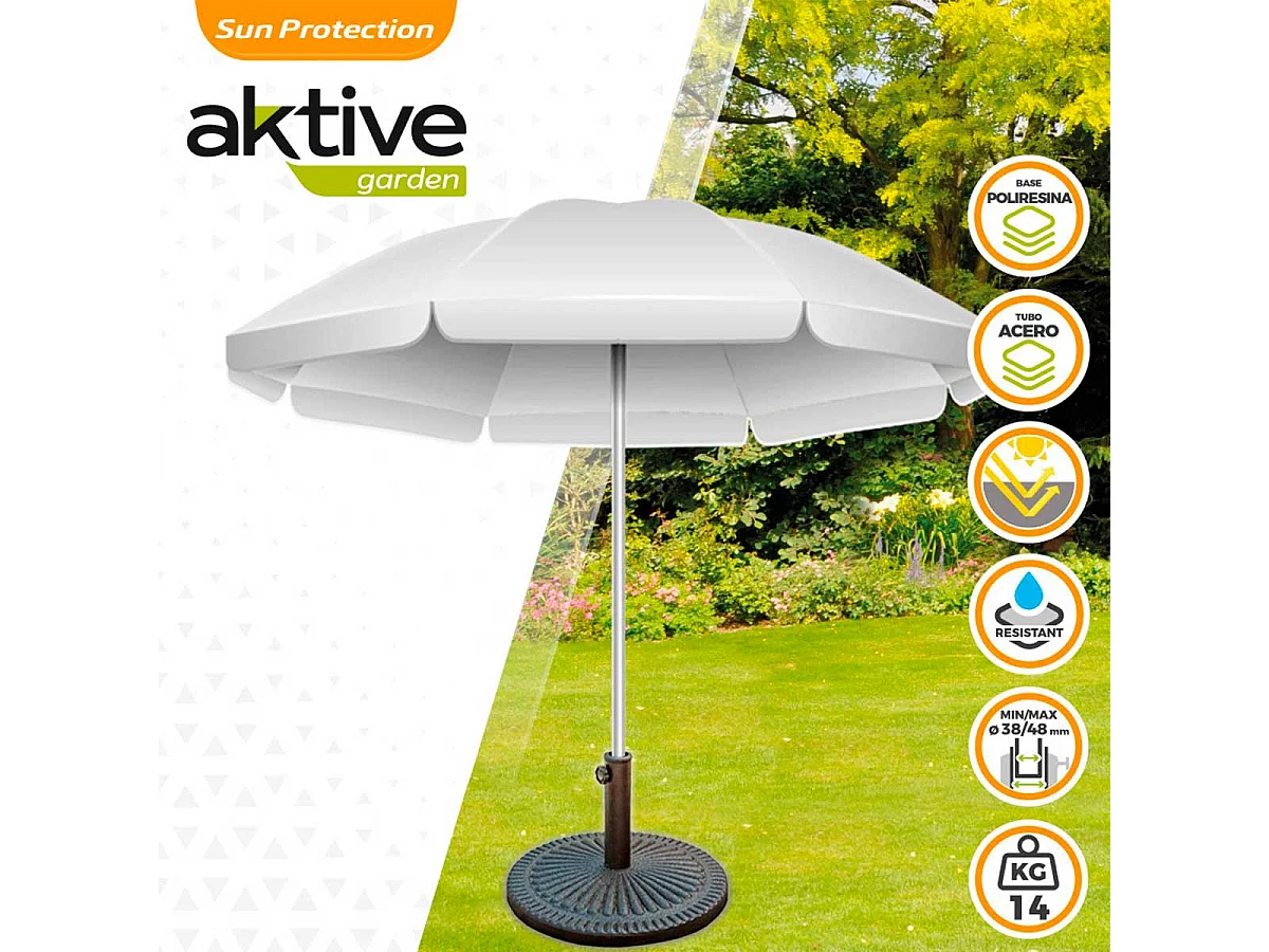 Base para sombrilla Aktive Garden forma redonda 14kg antracita 33xØ49 cm