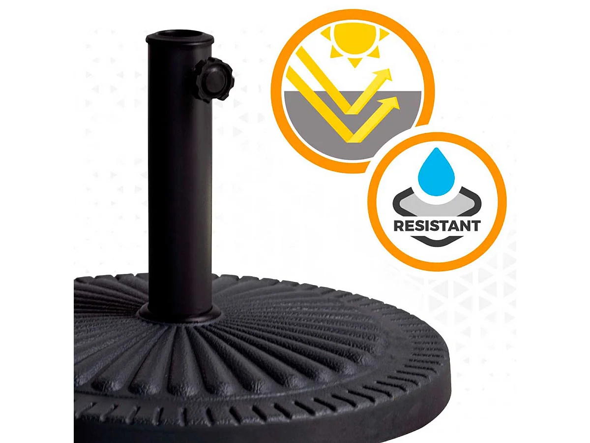 Base para sombrilla Aktive Garden forma redonda 14kg antracita 33xØ49 cm