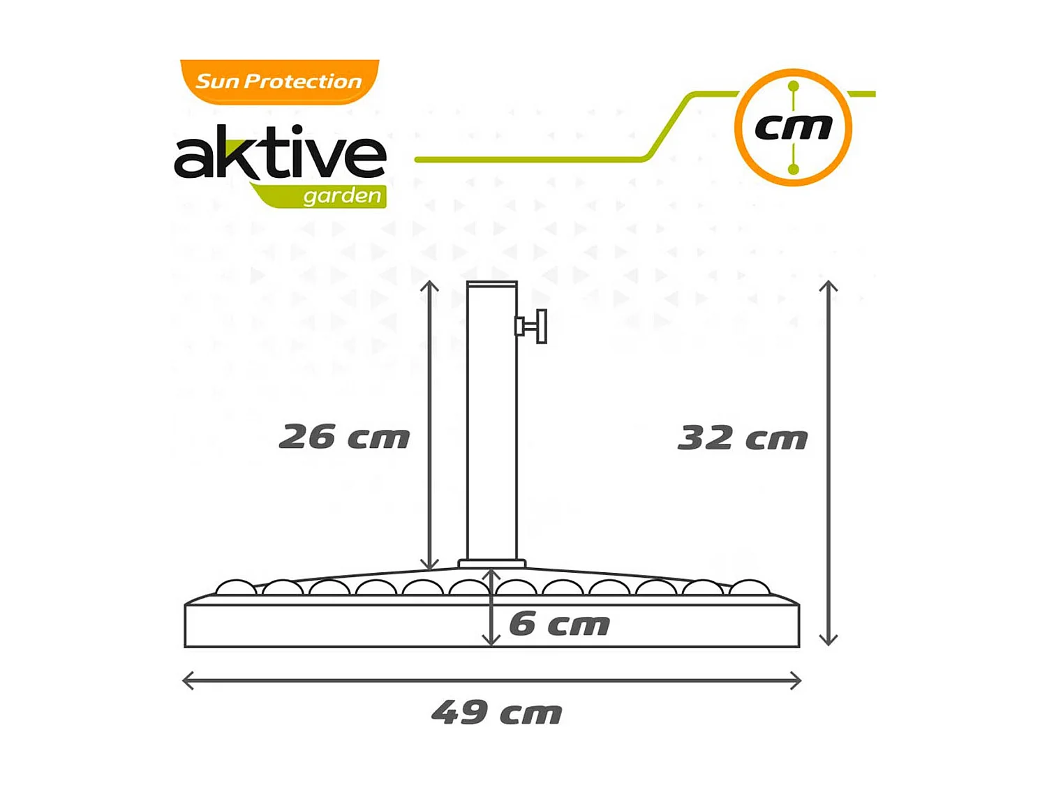 Base para sombrilla Aktive Garden forma redonda 14kg antracita 33xØ49 cm