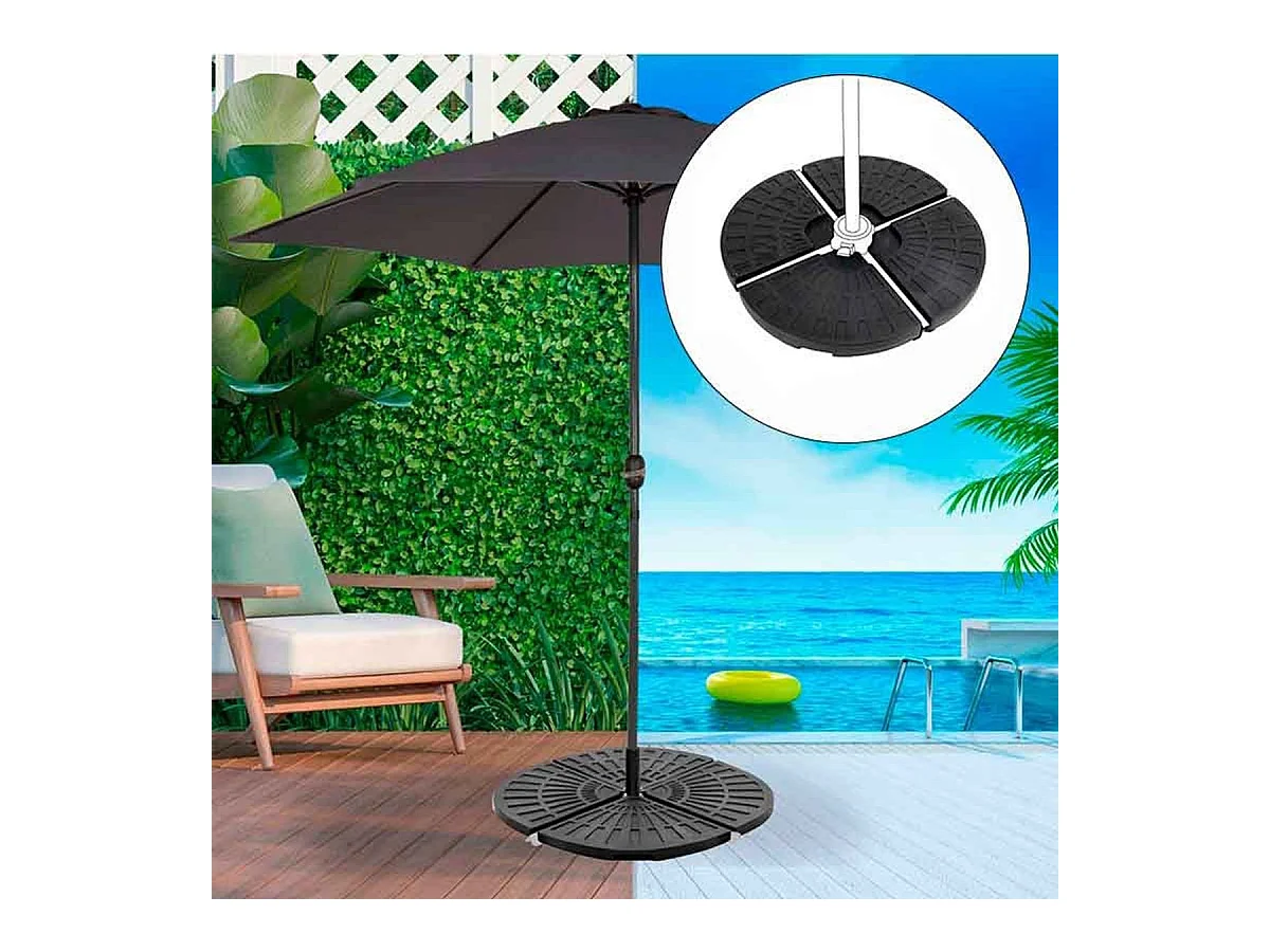 Base de sombrilla Aktive rellenable negro Ø96 cm