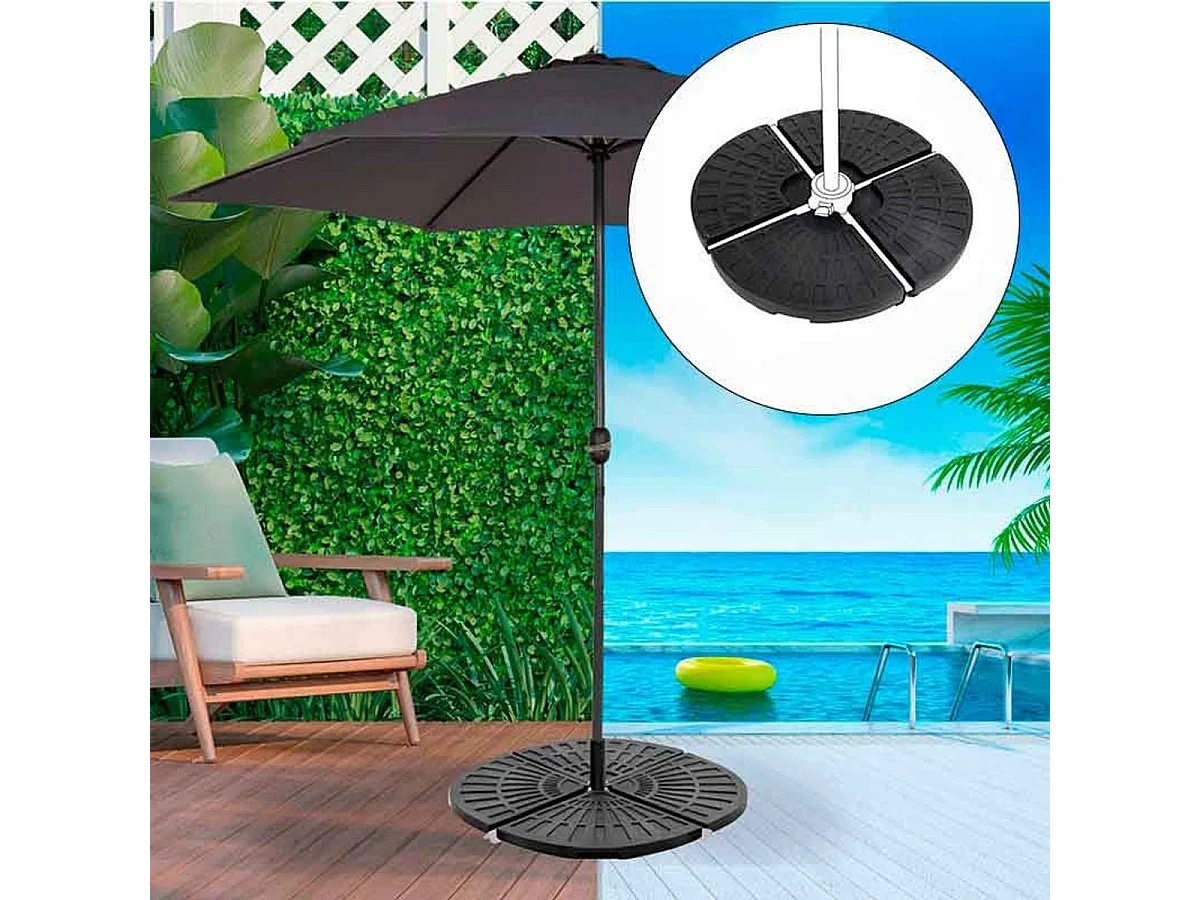 Base de sombrilla Aktive rellenable negro Ø96 cm