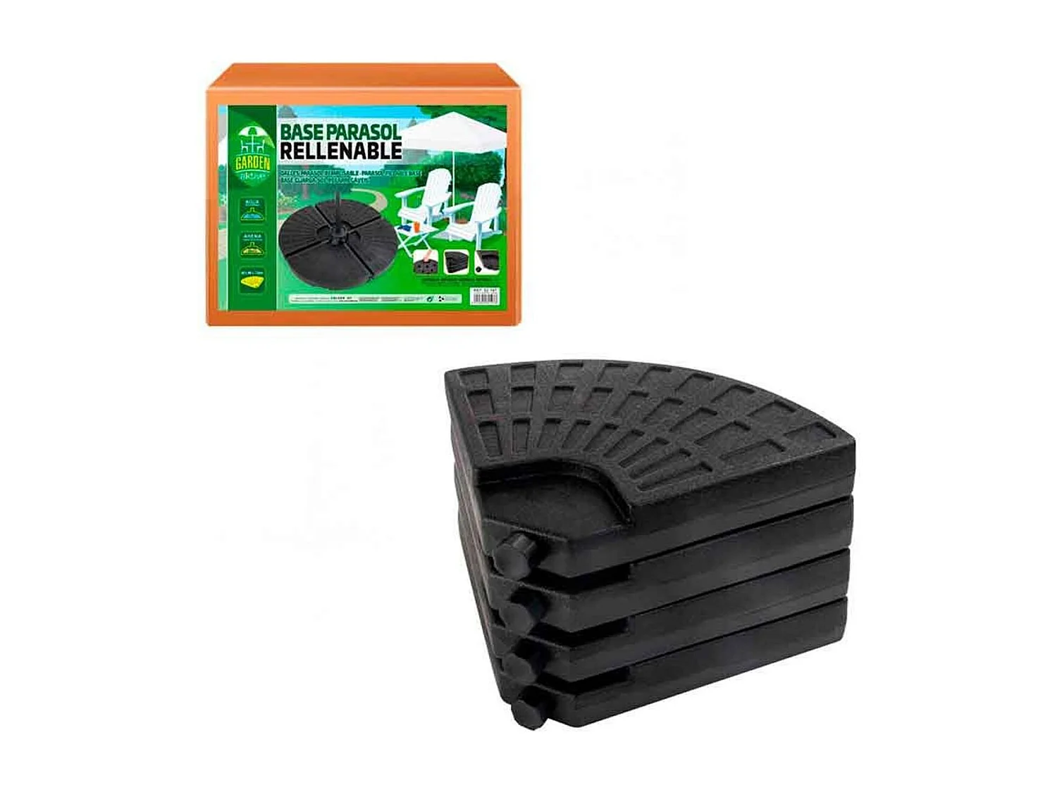 Base de sombrilla Aktive rellenable negro Ø96 cm