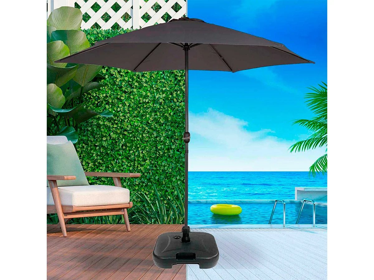 Base para sombrilla Aktive Garden forma cuadrada con asa 19kg negro 13x44x44 cm