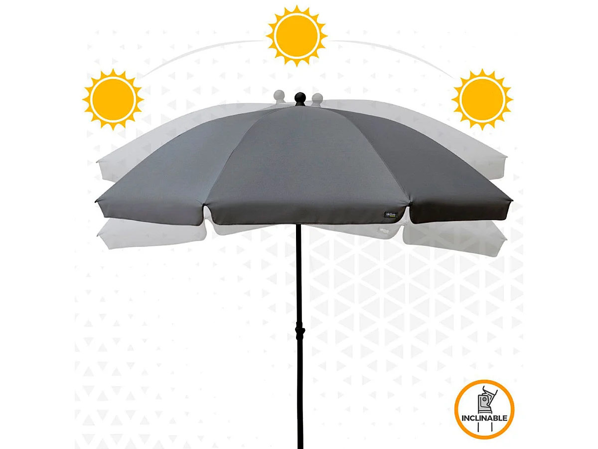 Sombrilla de jardín Aktive con protección UV gris Ø240cm