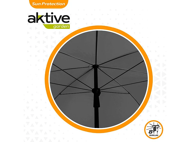 Sombrilla de jardín Aktive con protección UV gris Ø240cm