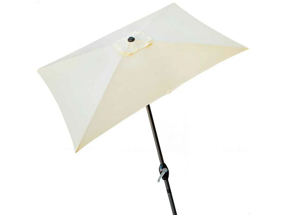 Parasol rectangular Aktive Garden con manivela crema 245x300x200 cm