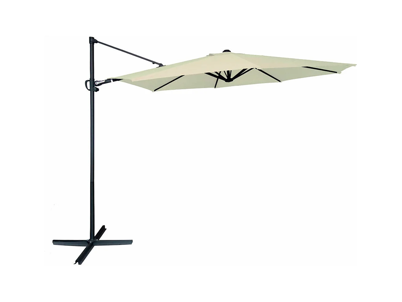 Parasol excéntrico Roma Aktive Garden con mástil de aluminio crema Ø300  cm