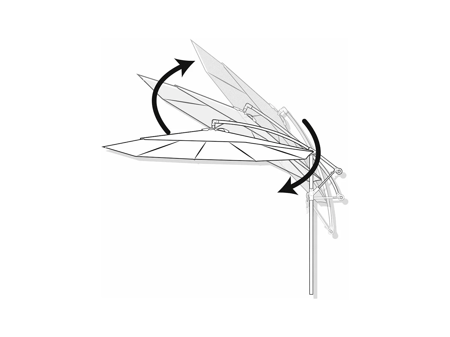 Parasol excéntrico Roma Aktive Garden con mástil de aluminio crema Ø300  cm