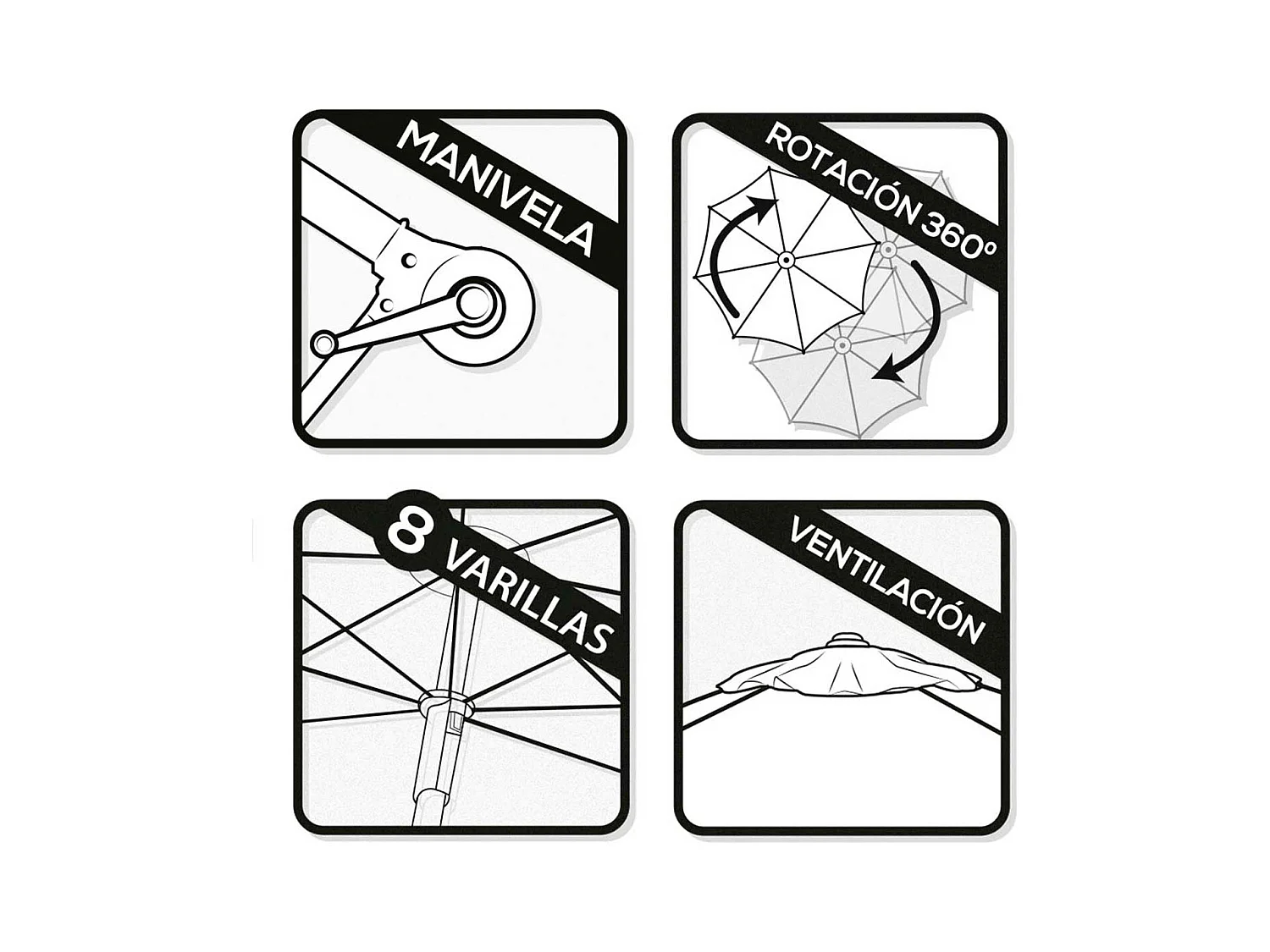 Parasol excéntrico Roma Aktive Garden con mástil de aluminio crema Ø300  cm