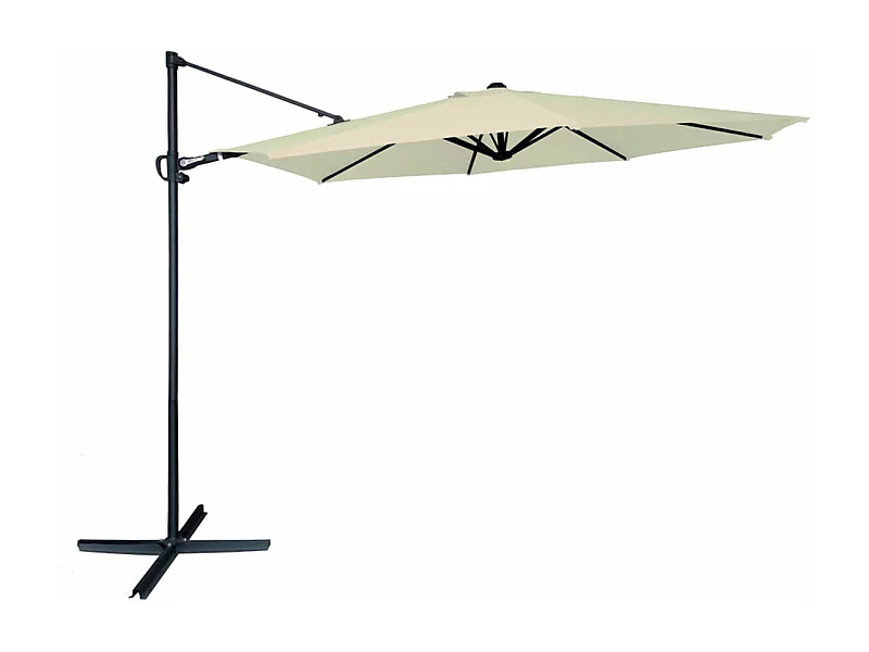 Parasol excéntrico Roma Aktive Garden con mástil de aluminio crema Ø300  cm