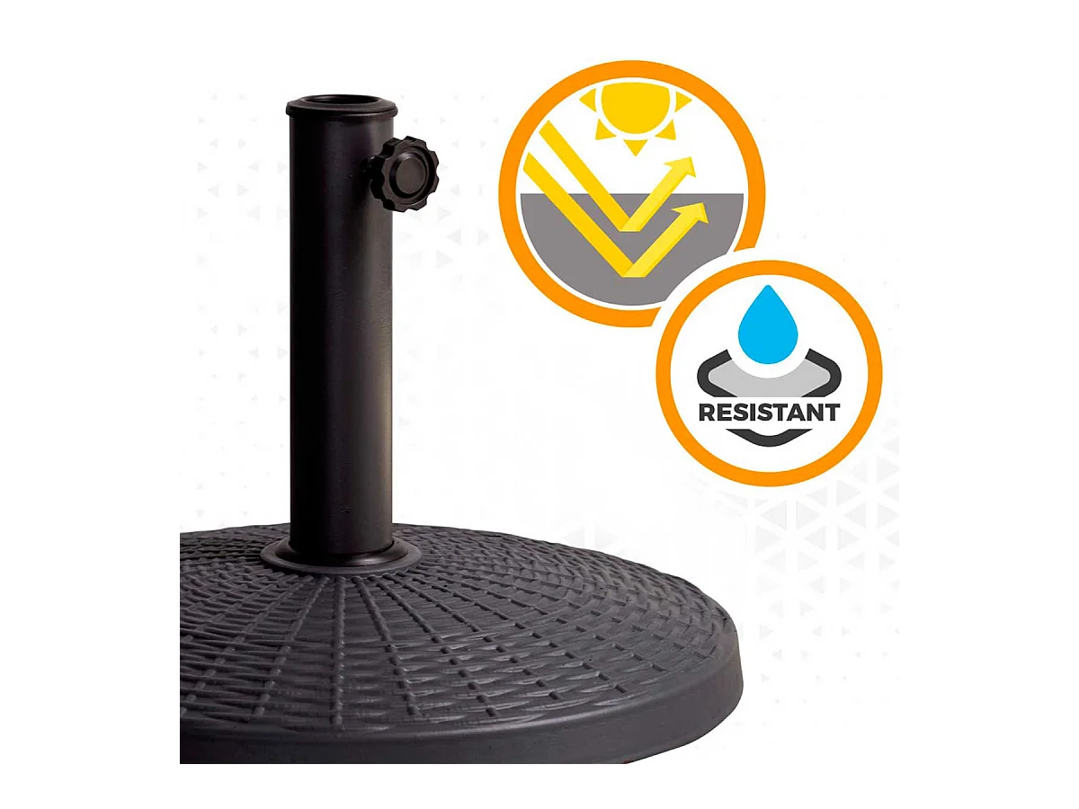 Base para sombrilla Aktive Garden forma redonda 10kg antracita 33,5xØ44,5 cm