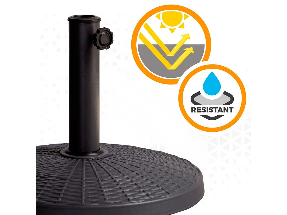 Base para sombrilla Aktive Garden forma redonda 10kg antracita 33,5xØ44,5 cm