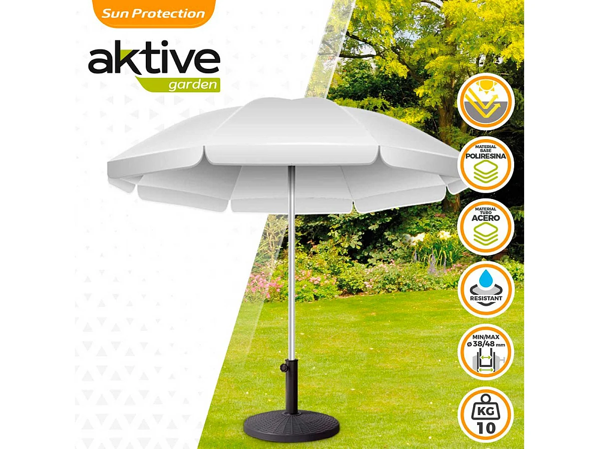 Base para sombrilla Aktive Garden forma redonda 10kg antracita 33,5xØ44,5 cm