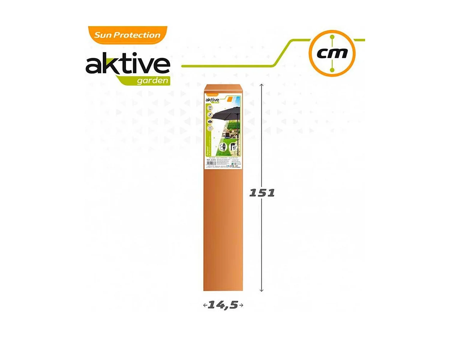 Parasol hexagonal Aktive Garden con manivela antracita Ø300x245 cm