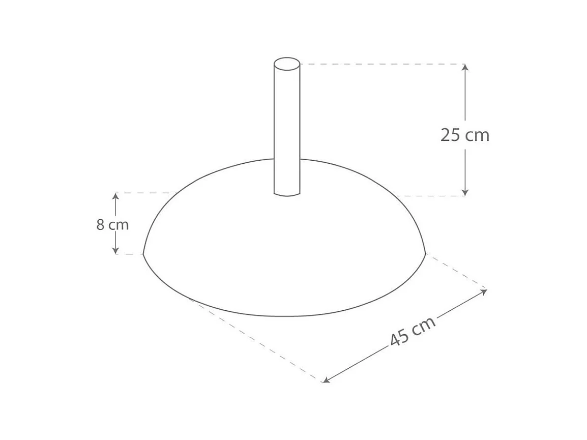 Soporte de sombrilla Aktive cemento negro Ø35-Ø48 mm