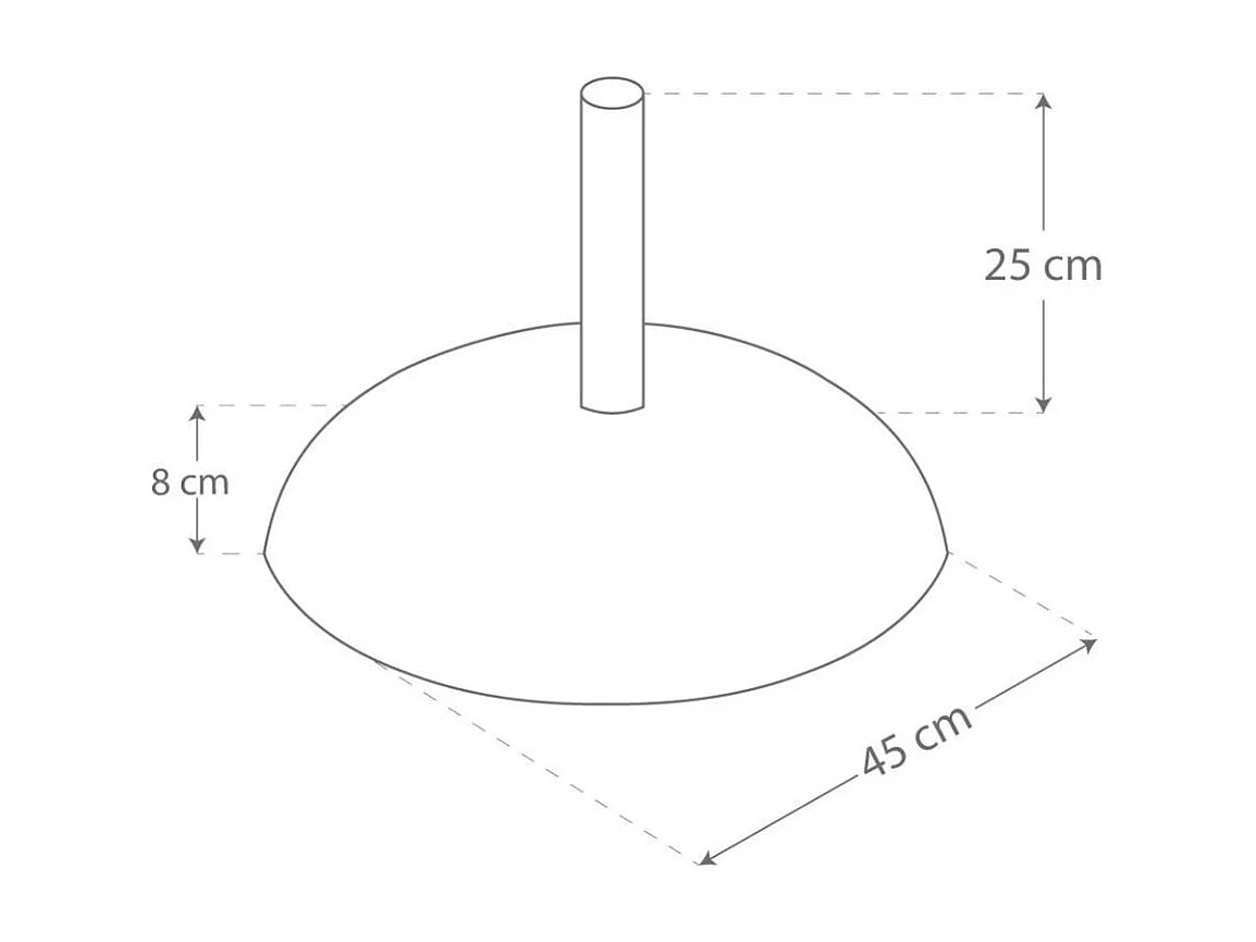 Soporte de sombrilla Aktive cemento negro Ø35-Ø48 mm