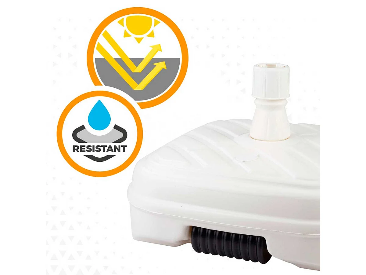 Base para sombrilla Aktive Garden forma cuadrada 48kg blanco 40x56x56 cm