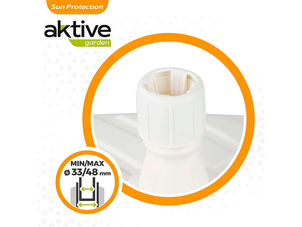 Base para sombrilla Aktive Garden forma cuadrada 48kg blanco 40x56x56 cm