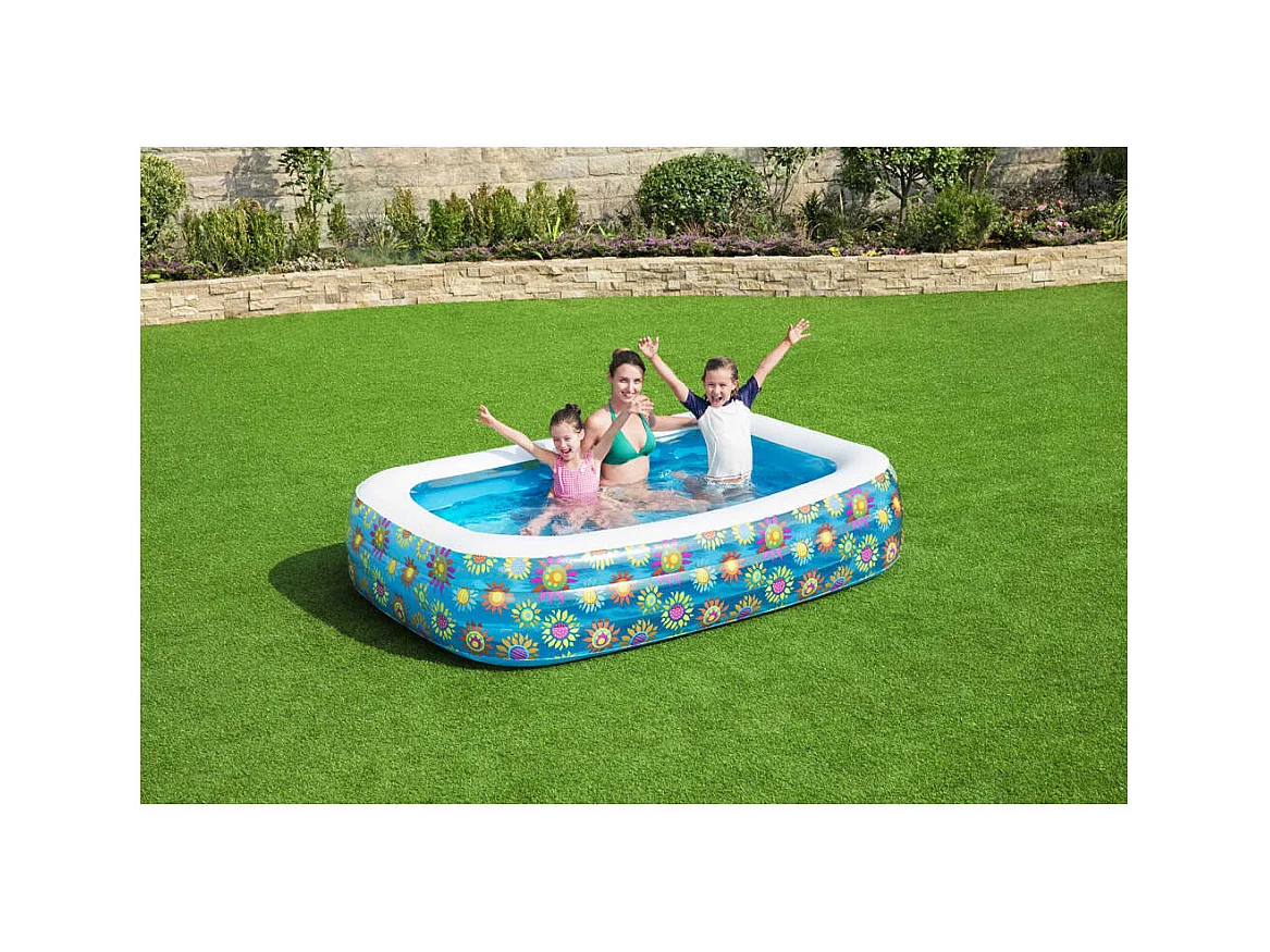 Planschbecken Aufblasbar Blau 229x152x56 cm