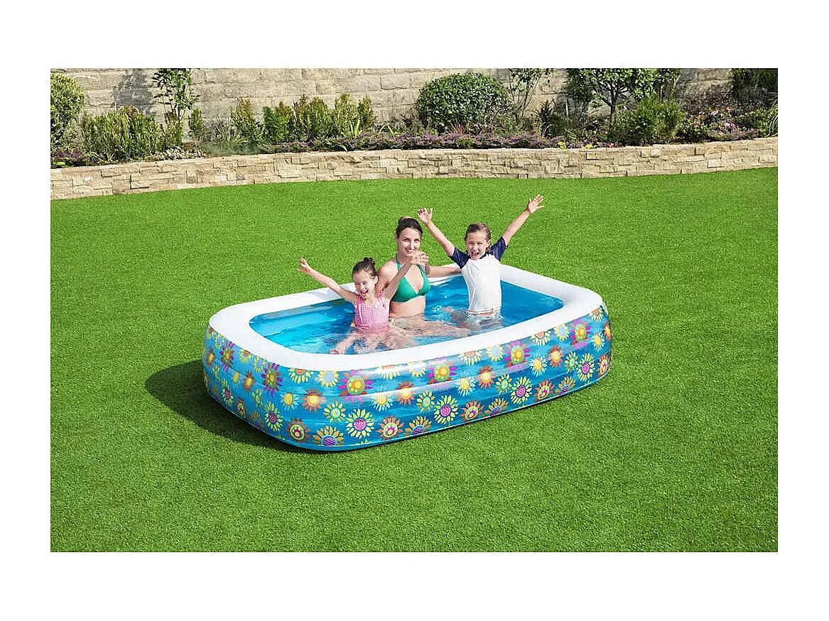 Piscina Gonfiabile per Bambini Bestway Rettangolare Flores 229x152x56 cm