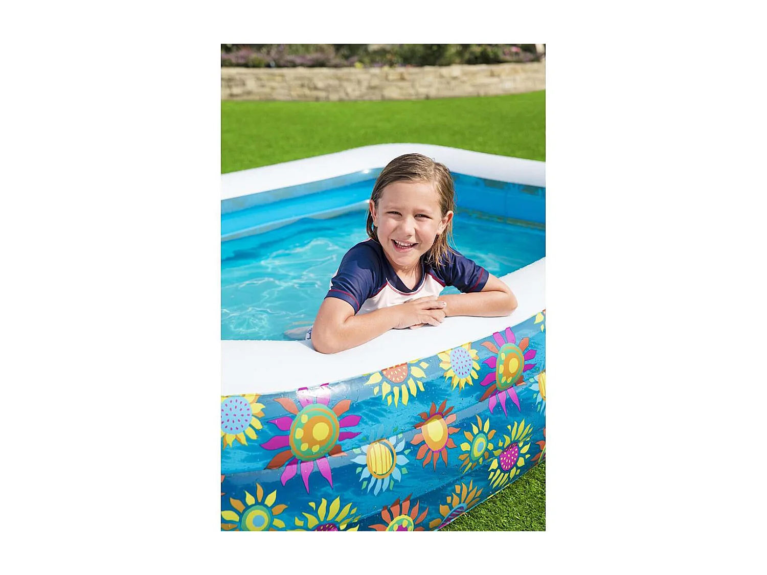 Piscine Gonflable Pour Enfants Bestway Rectangulaire Fleurs 229x152x56 cm