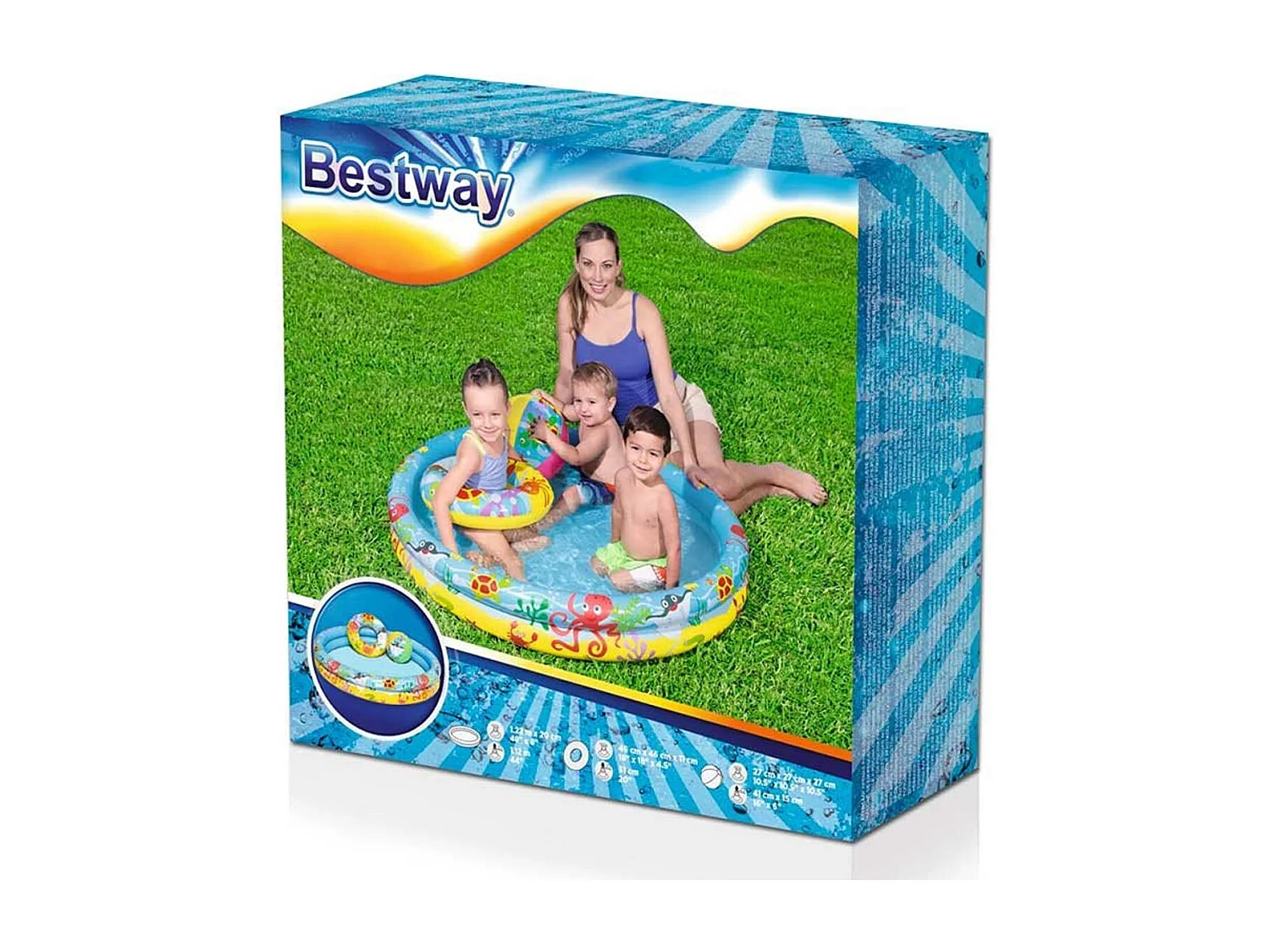 Piscina hinchable infantil Bestway 137L con accesorios +2A Ø122x20 cm