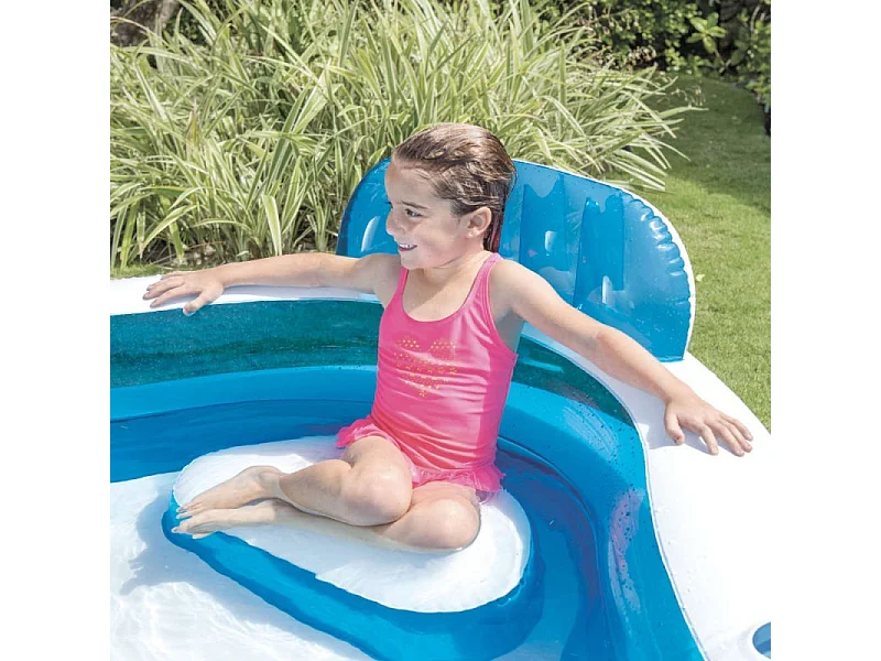 Piscine Gonflable Carrée avec Sièges Bleu