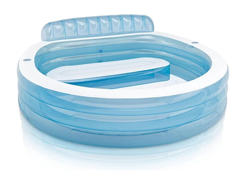 Piscina hinchable Intex con sillón redonda 590L +3A blanco/azul 135x191x229 cm
