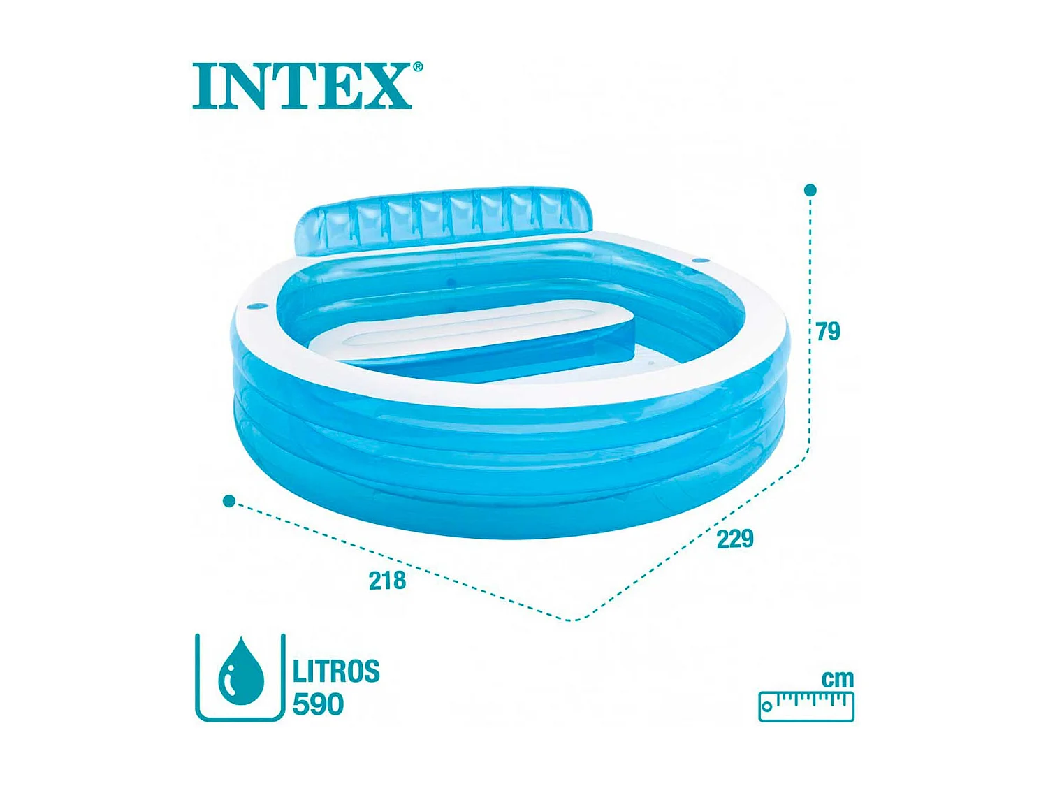 Piscine Enfant "Aqua" 224cm Bleu