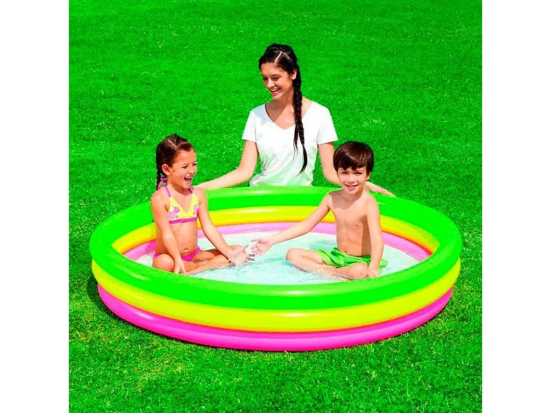 Piscina hinchable infantil 211L +2A tricolor Ø152x30 cm