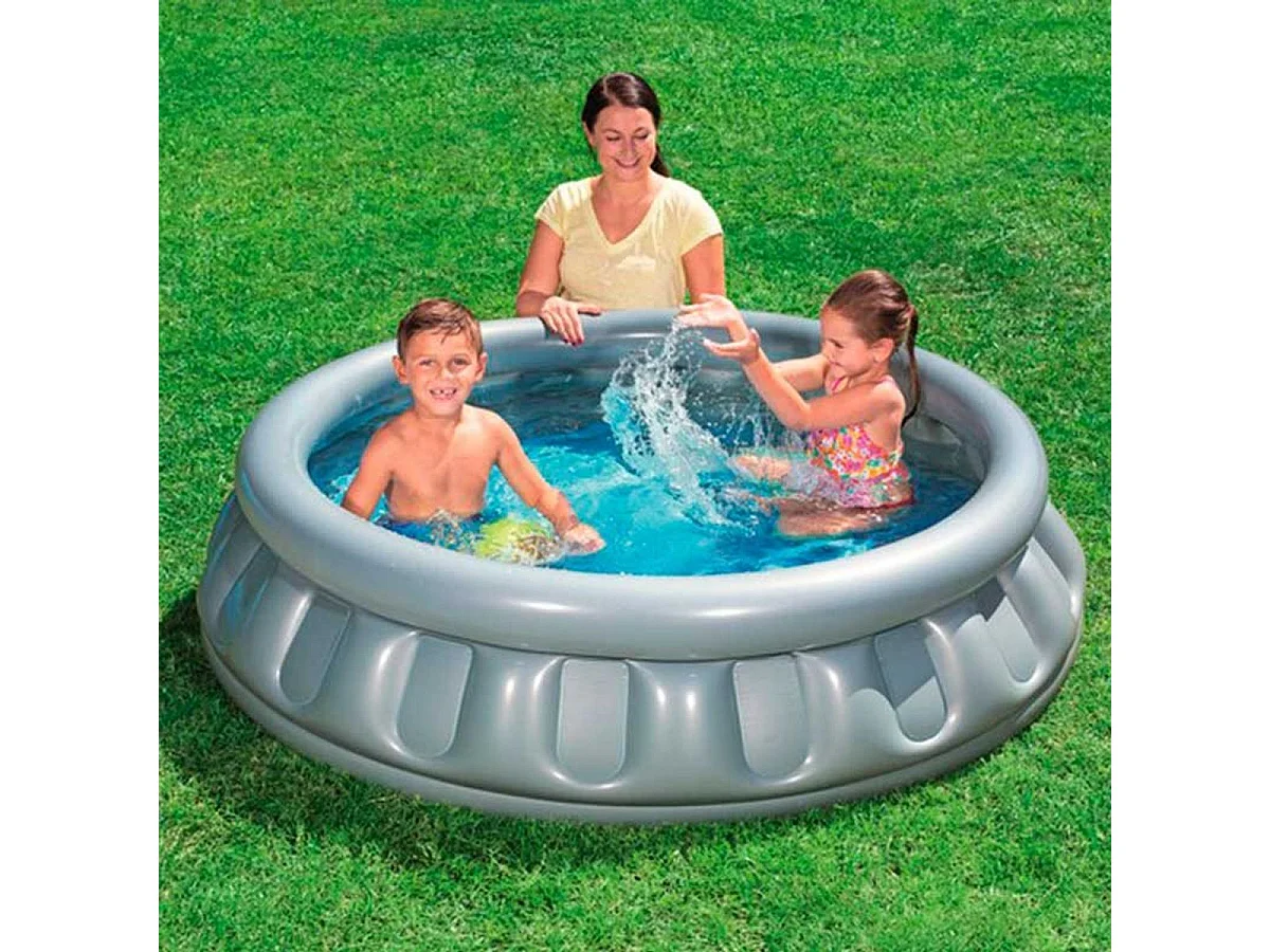 Piscina hinchable infantil Bestway nave espacial 512L +3A plata Ø152x43 cm