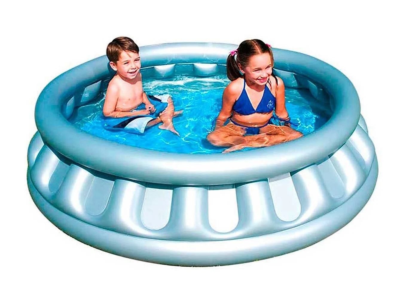 Piscina hinchable infantil Bestway nave espacial 512L +3A plata Ø152x43 cm