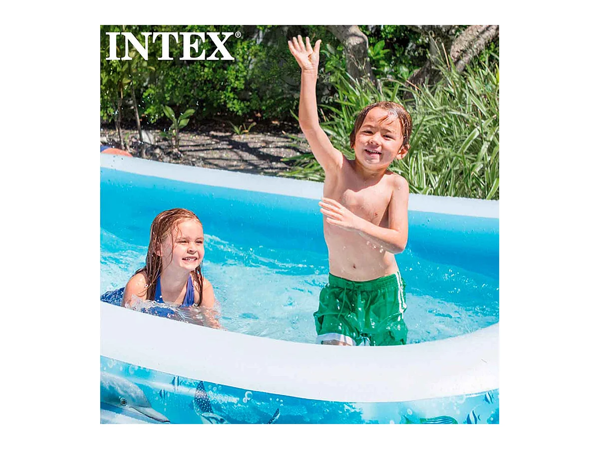 Piscina hinchable Intex rectangular fondo marino 1020L +6A multicolor 56x183x305 cm