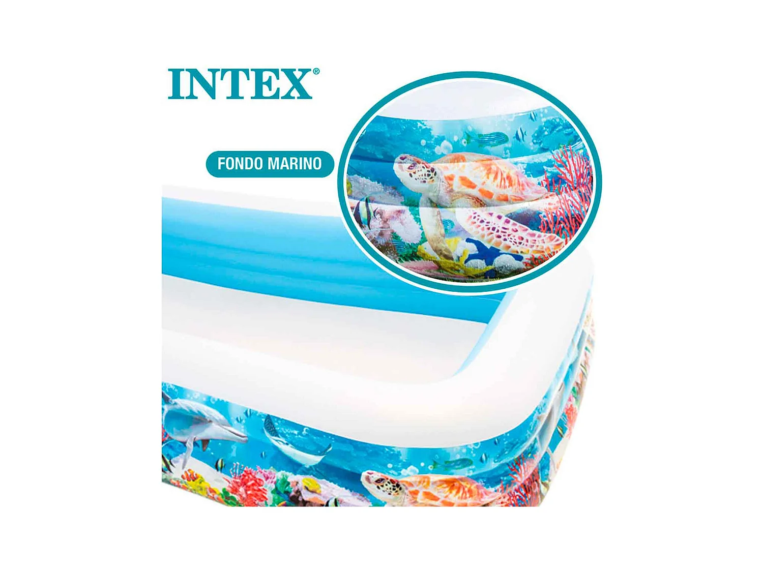 Piscina hinchable Intex rectangular fondo marino 1020L +6A multicolor 56x183x305 cm